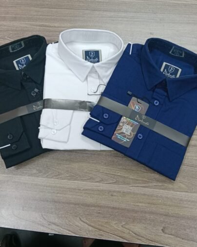 Solid Shirt Combo Offer White, Black , Navy Blue 3Pc